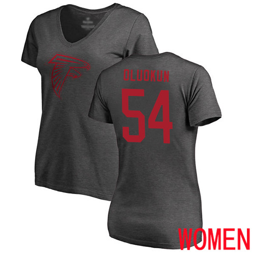 Atlanta Falcons Ash Women Foye Oluokun One Color NFL Football #54 T Shirt